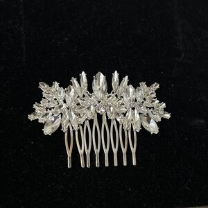Crystal Bridal Hair Comb - Silver Clear Decorative Hairpiece